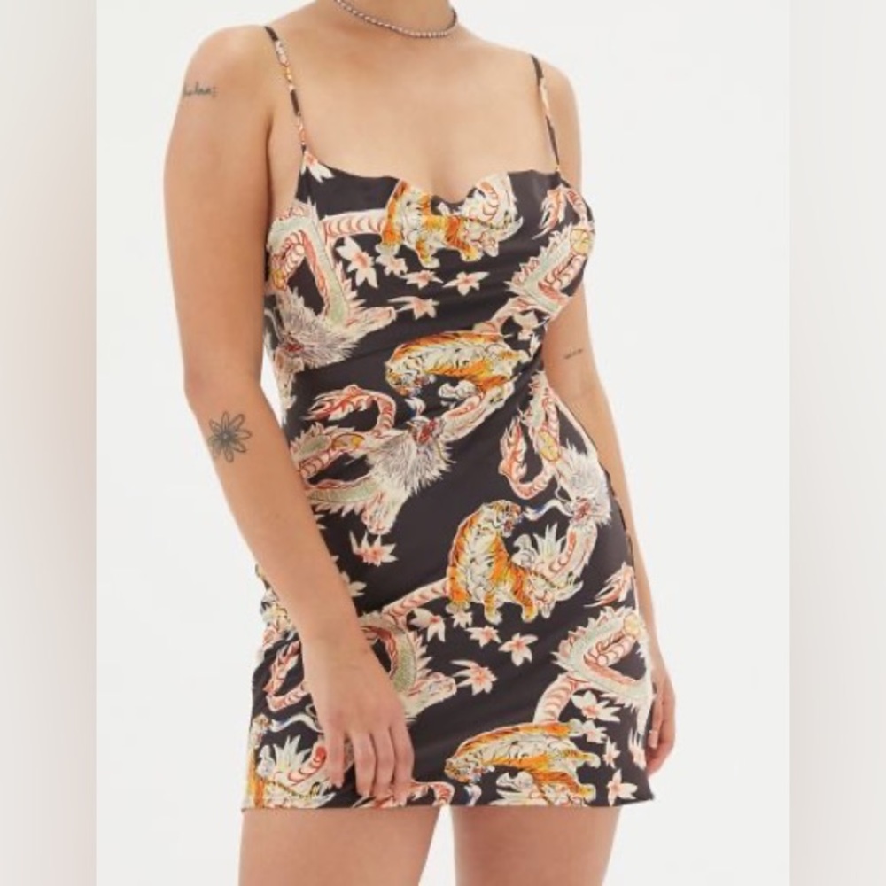 Urban Outfitters Mallory Dragon Mini Slip Dress